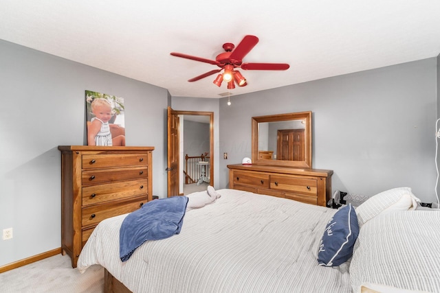 1861 Ginder Rd NW, Lancaster, OH 43130 - bedroom with carpet floors, baseboards, and a ceiling fan