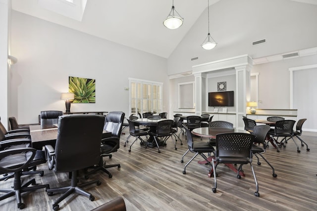 2079 Tournament Way, Grove City, OH 43123 - office space featuring high vaulted ceiling, wood finished floors, and ornate columns