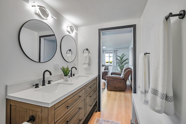 600 Kappler Rd, Heath, OH 43056 - ensuite bathroom with wood finished floors and double vanity