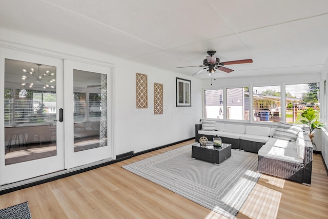 600 Kappler Rd, Heath, OH 43056 - sunroom featuring healthy amount of natural light, a chandelier, and french doors