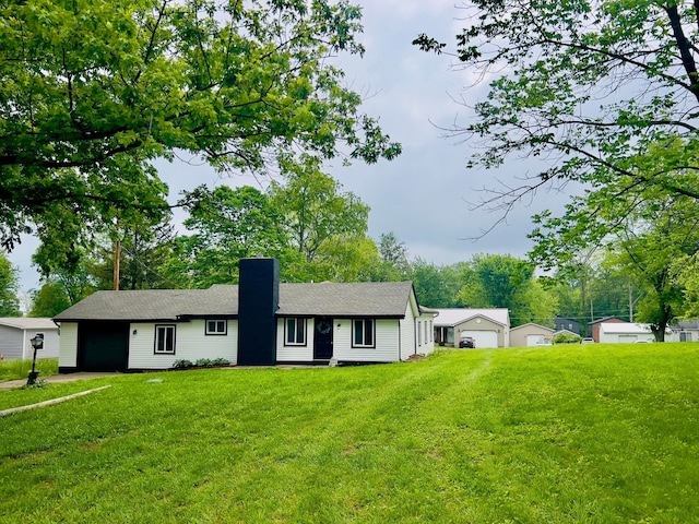 13212 Maple Rd NE, Thornville, OH 43076 - ranch-style home with a chimney and a front yard