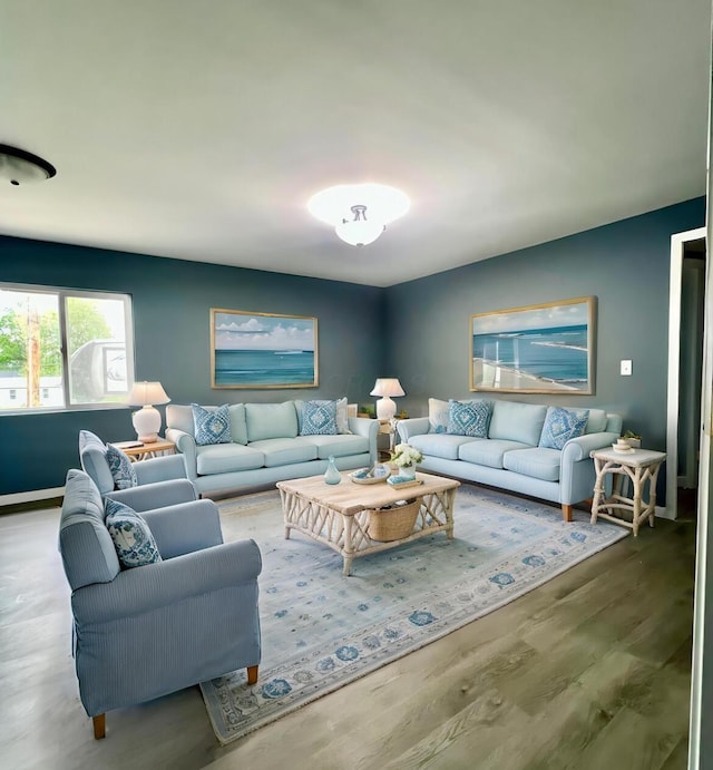 13212 Maple Rd NE, Thornville, OH 43076 - living room featuring wood finished floors and baseboards
