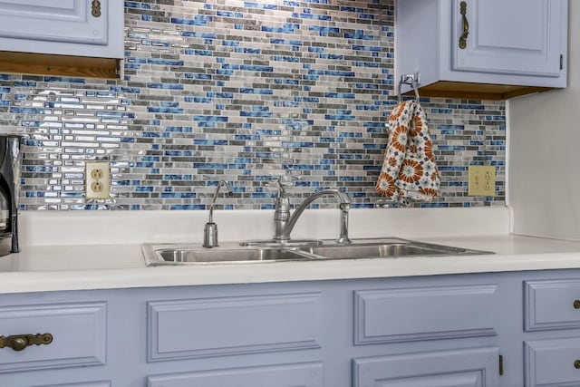 6880 Sandusky Ave, Chatfield, OH 44825 - kitchen featuring decorative backsplash, a sink, and light countertops