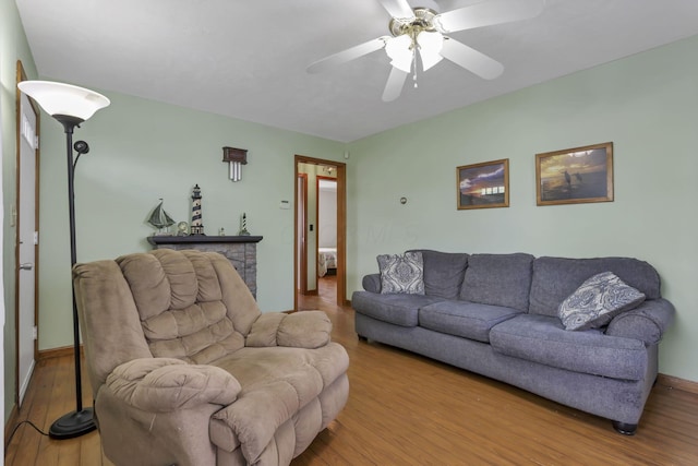6880 Sandusky Ave, Chatfield, OH 44825 - living room with wood finished floors and ceiling fan