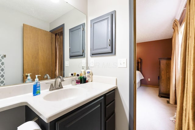 5081 Carters Corner Rd, Sunbury, OH 43074 - bathroom featuring vanity, ensuite bathroom, and a textured ceiling