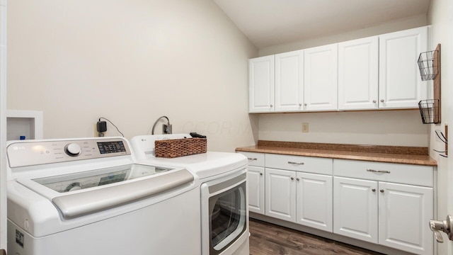 2145 Welsh Hills Rd NE, Granville, OH 43023 - laundry room with washer and clothes dryer, cabinet space, and dark wood-style flooring