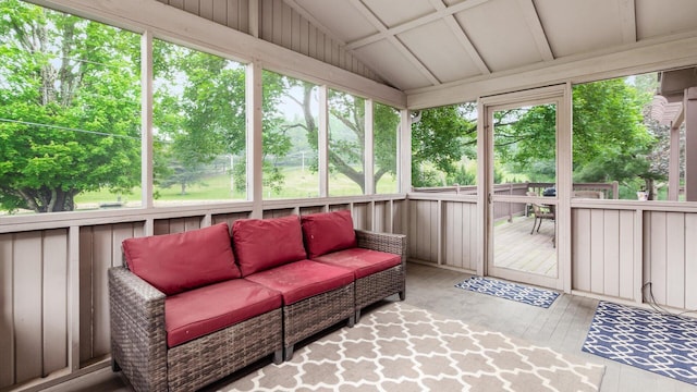 2145 Welsh Hills Rd NE, Granville, OH 43023 - sunroom with an outdoor living space, lofted ceiling, and healthy amount of natural light