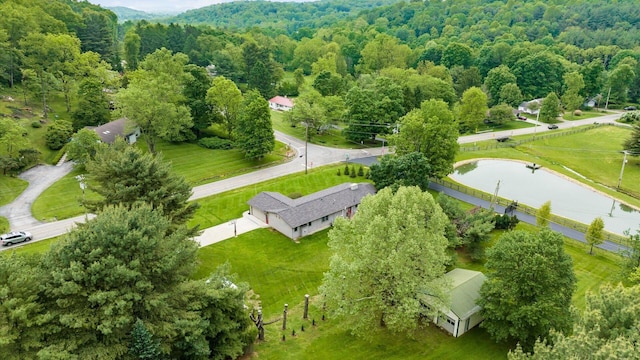 2145 Welsh Hills Rd NE, Granville, OH 43023 - drone / aerial view of a heavily wooded area and a large body of water