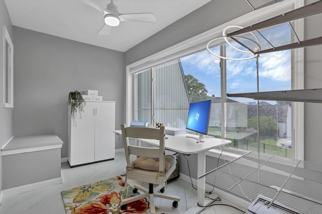 4945 Walnut Rd Unit 6, Buckeye Lake, OH 43008 - office featuring baseboards and a ceiling fan
