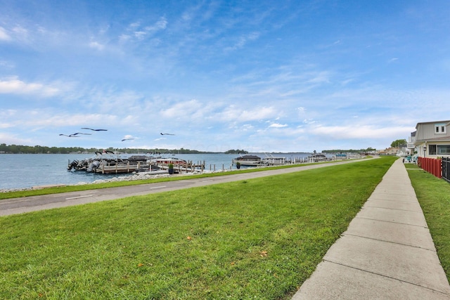 4945 Walnut Rd Unit 6, Buckeye Lake, OH 43008 - dock area with a water view and a yard