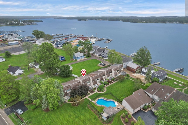 4945 Walnut Rd Unit 6, Buckeye Lake, OH 43008 - aerial overview of property's location featuring a large body of water and a pool
