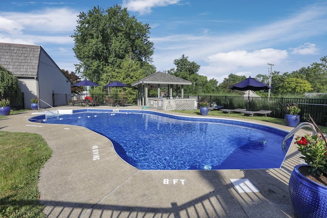 4945 Walnut Rd Unit 6, Buckeye Lake, OH 43008 - view of pool with a gazebo, a fenced backyard, and a patio