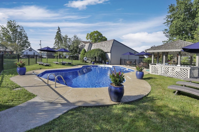 4945 Walnut Rd Unit 6, Buckeye Lake, OH 43008 - view of pool featuring a fenced backyard, a patio, and a gazebo