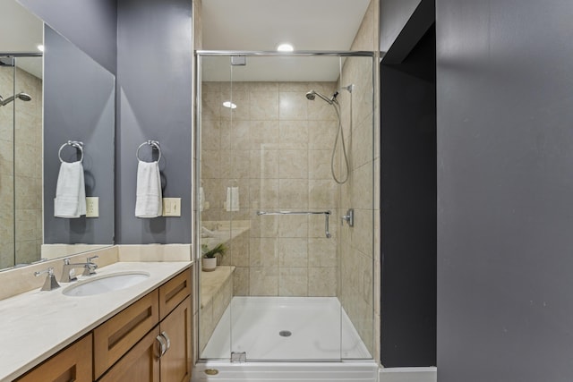 145 N High St Unit 300, Columbus, OH 43215 - bathroom featuring a shower stall and vanity