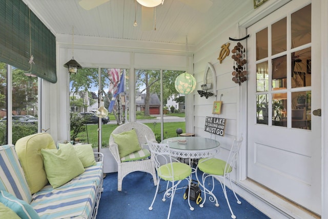 1470 Berkshire Rd, Columbus, OH 43221 - sunroom with a ceiling fan and plenty of natural light