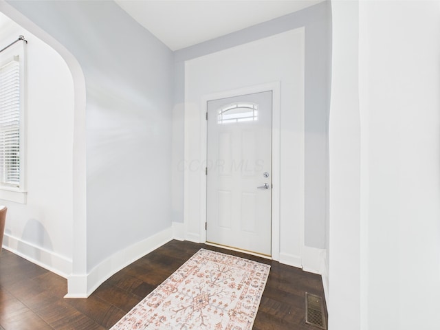 715 N Broad St, Lancaster, OH 43130 - foyer with plenty of natural light and wood finished floors