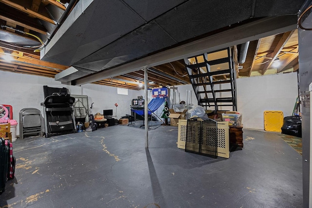 13789 Cobblestone Ln, Pickerington, OH 43147 - unfinished basement with concrete block wall