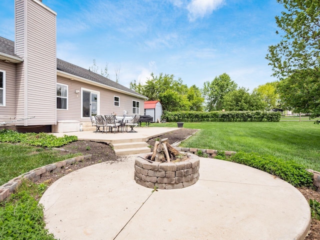 9148 Mccord Rd, Orient, OH 43146 - view of patio / terrace with an outdoor fire pit