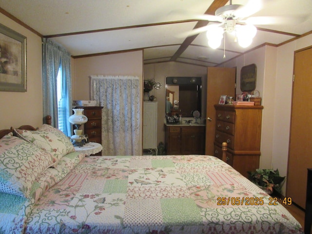 235 Parklawn Dr, Circleville, OH 43113 - bedroom featuring vaulted ceiling and crown molding