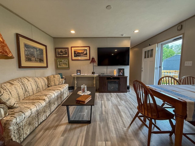 4711 Walnut Rd Unit F2, Buckeye Lake, OH 43008 - living room featuring light wood-type flooring and recessed lighting