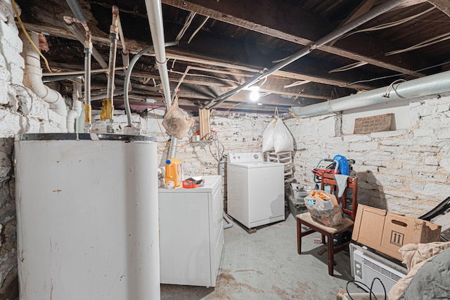 1808 S 6th St, Columbus, OH 43207 - unfinished basement featuring washing machine and clothes dryer and water heater