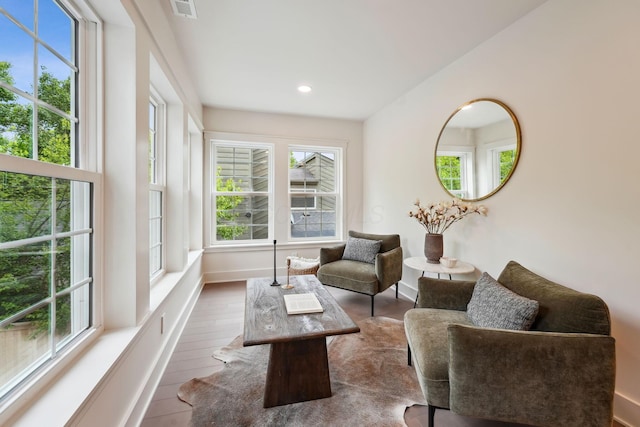 1884 W Lane Ave, Columbus, OH 43221 - living area with healthy amount of natural light, baseboards, recessed lighting, and wood finished floors