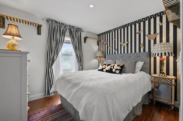 4088 Sweet Shadow Ave, Columbus, OH 43230 - bedroom with baseboards, wood finished floors, and recessed lighting