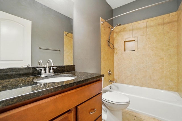 4993 Denbigh Ct, Columbus, OH 43220 - full bathroom featuring tile patterned flooring, vanity, and tub / shower combination