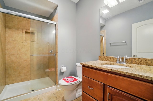 4993 Denbigh Ct, Columbus, OH 43220 - full bath featuring tile patterned floors, vanity, and a stall shower