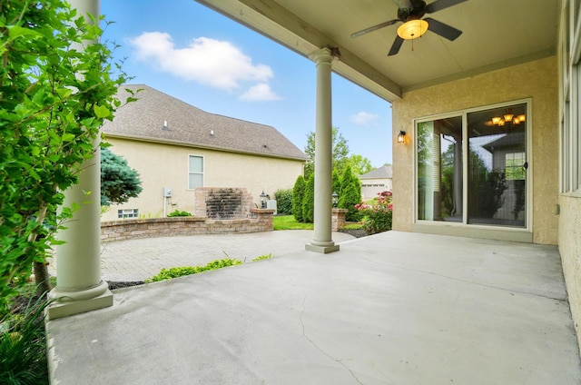 4993 Denbigh Ct, Columbus, OH 43220 - view of patio with ceiling fan