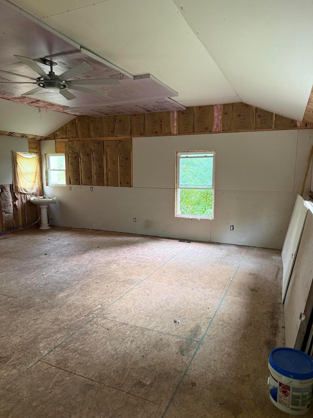 3436 London Lancaster Rd, Groveport, OH 43125 - empty room with vaulted ceiling and ceiling fan