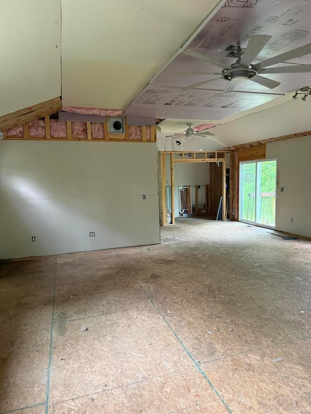3436 London Lancaster Rd, Groveport, OH 43125 - spare room featuring vaulted ceiling and ceiling fan