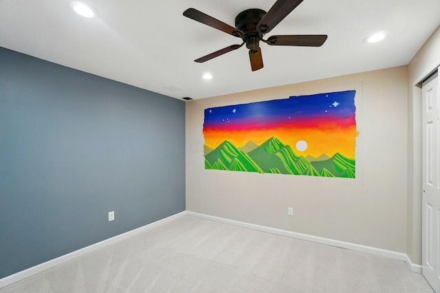 790 Salinger Dr, Lithopolis, OH 43136 - carpeted empty room with a ceiling fan, recessed lighting, and baseboards