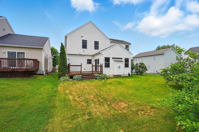 790 Salinger Dr, Lithopolis, OH 43136 - rear view of property with a deck and a lawn