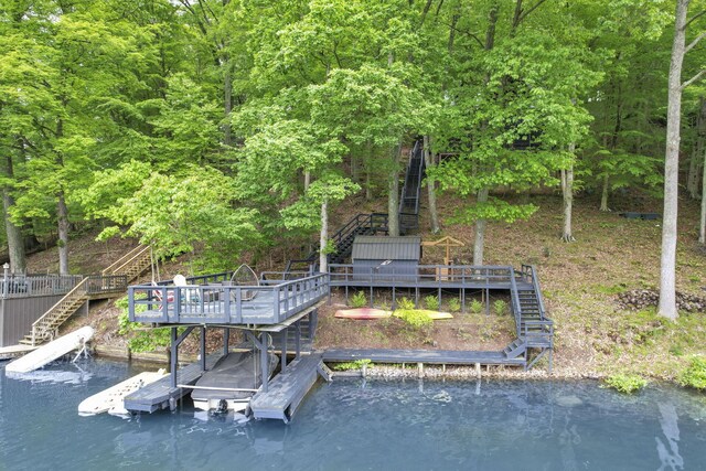 510 Natchez Ln, Sugar Grove, OH 43155 - dock area with stairs and a wooden deck