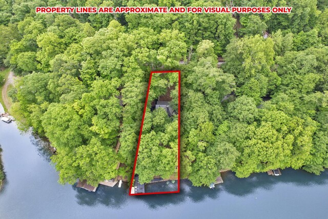 510 Natchez Ln, Sugar Grove, OH 43155 - aerial overview of property's location featuring a nearby body of water, a forest, and property parcel outlined