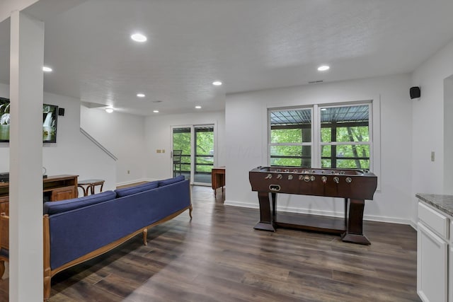 510 Natchez Ln, Sugar Grove, OH 43155 - rec room featuring dark wood-style floors, recessed lighting, and baseboards