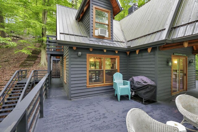 510 Natchez Ln, Sugar Grove, OH 43155 - wooden deck with grilling area, stairs, and cooling unit
