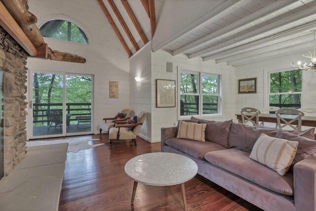 510 Natchez Ln, Sugar Grove, OH 43155 - living area featuring wood finished floors, healthy amount of natural light, and wood walls