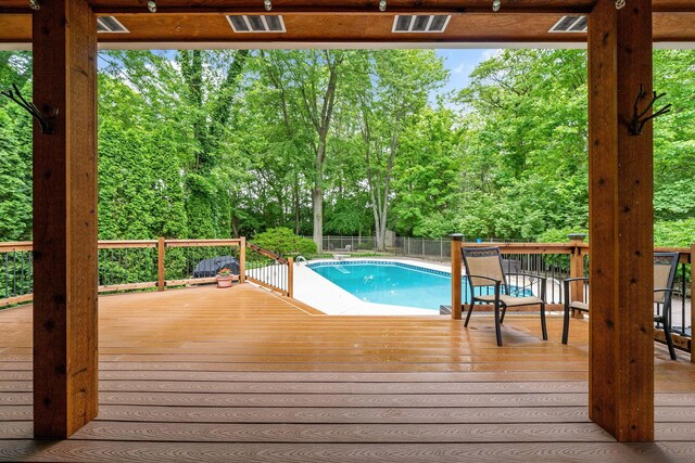 7607 Stone Ridge Dr, Springboro, OH 45066 - view of swimming pool featuring a wooden deck