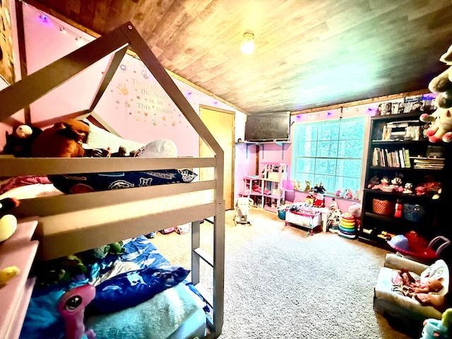 37855 Maysville Greendale Rd, Logan, OH 43138 - bedroom featuring wood ceiling and carpet