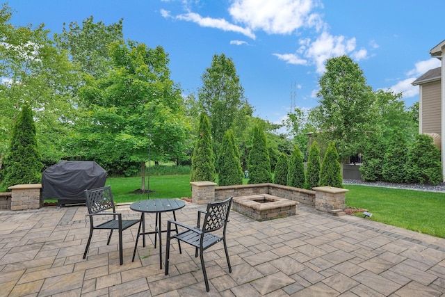 2618 Triple Crown Xing, Powell, OH 43065 - view of patio with a grill and an outdoor fire pit