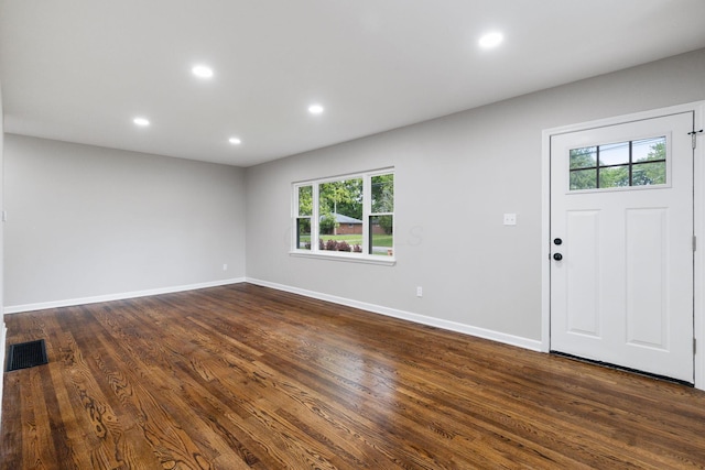 1068 E Markison Ave, Columbus, OH 43207 - entryway with recessed lighting, baseboards, and dark wood-type flooring