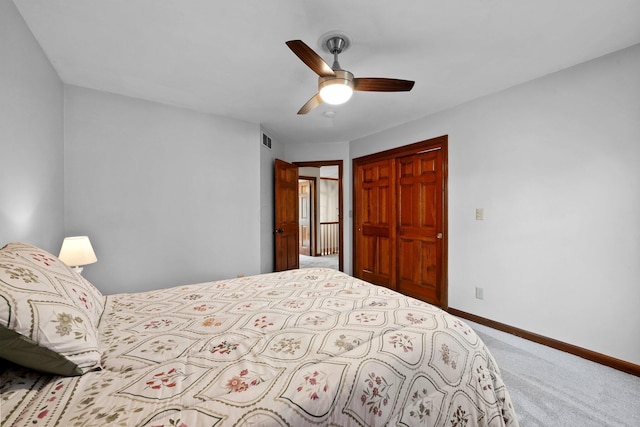 9440 Culross Ct, Dublin, OH 43017 - carpeted bedroom with a closet, baseboards, and ceiling fan