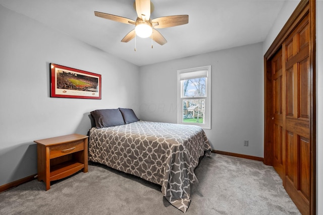 9440 Culross Ct, Dublin, OH 43017 - bedroom with light carpet, baseboards, and ceiling fan