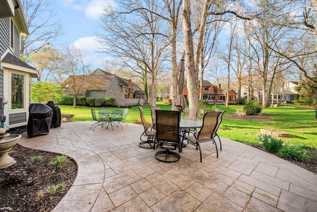 9440 Culross Ct, Dublin, OH 43017 - view of patio featuring outdoor dining space, a residential view, and grilling area