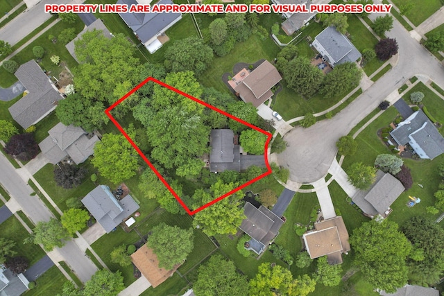 5255 Dory Ln, Columbus, OH 43235 - aerial view of residential area with property parcel outlined
