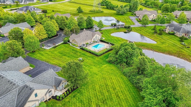 6973 Falls View Cir, Delaware, OH 43015 - aerial perspective of suburban area with a large body of water