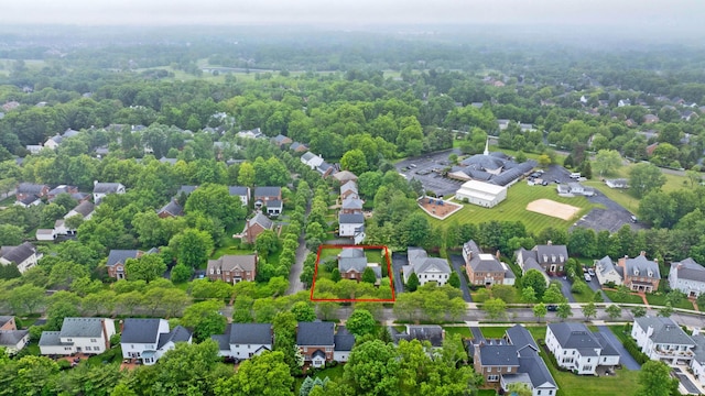 4477 Ackerly Farm Rd, New Albany, OH 43054 - aerial perspective of suburban area featuring property parcel outlined
