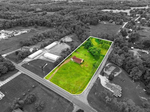 19160 Coshocton Rd, Mount Vernon, OH 43050 - aerial view of property's location featuring property boundaries highlighted and a forest